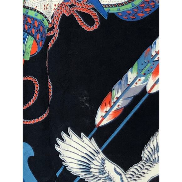 Re/Done 50s Hawaiian Shirt Short Sleeve Button-Down Top Japanese Tsuru Multi M - Picture 5 of 8